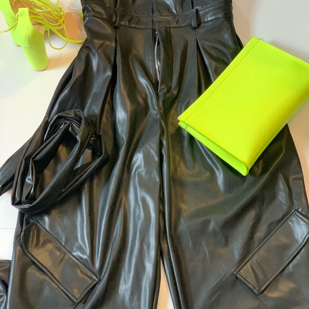 Trendy leather jogger pant